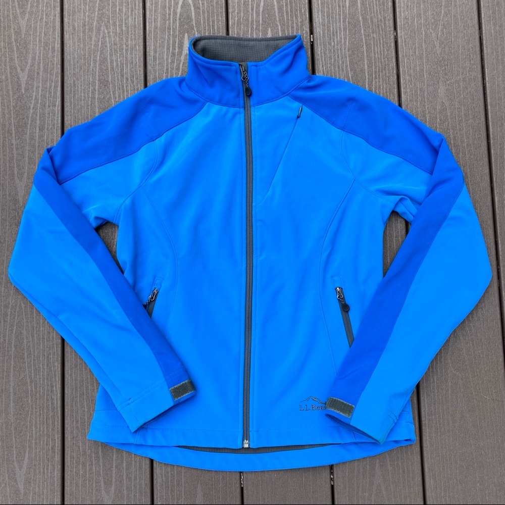L.L. Bean Women’s Pathfinder Soft Shell Jacket Blue Two Tone Size XS Windbreaker